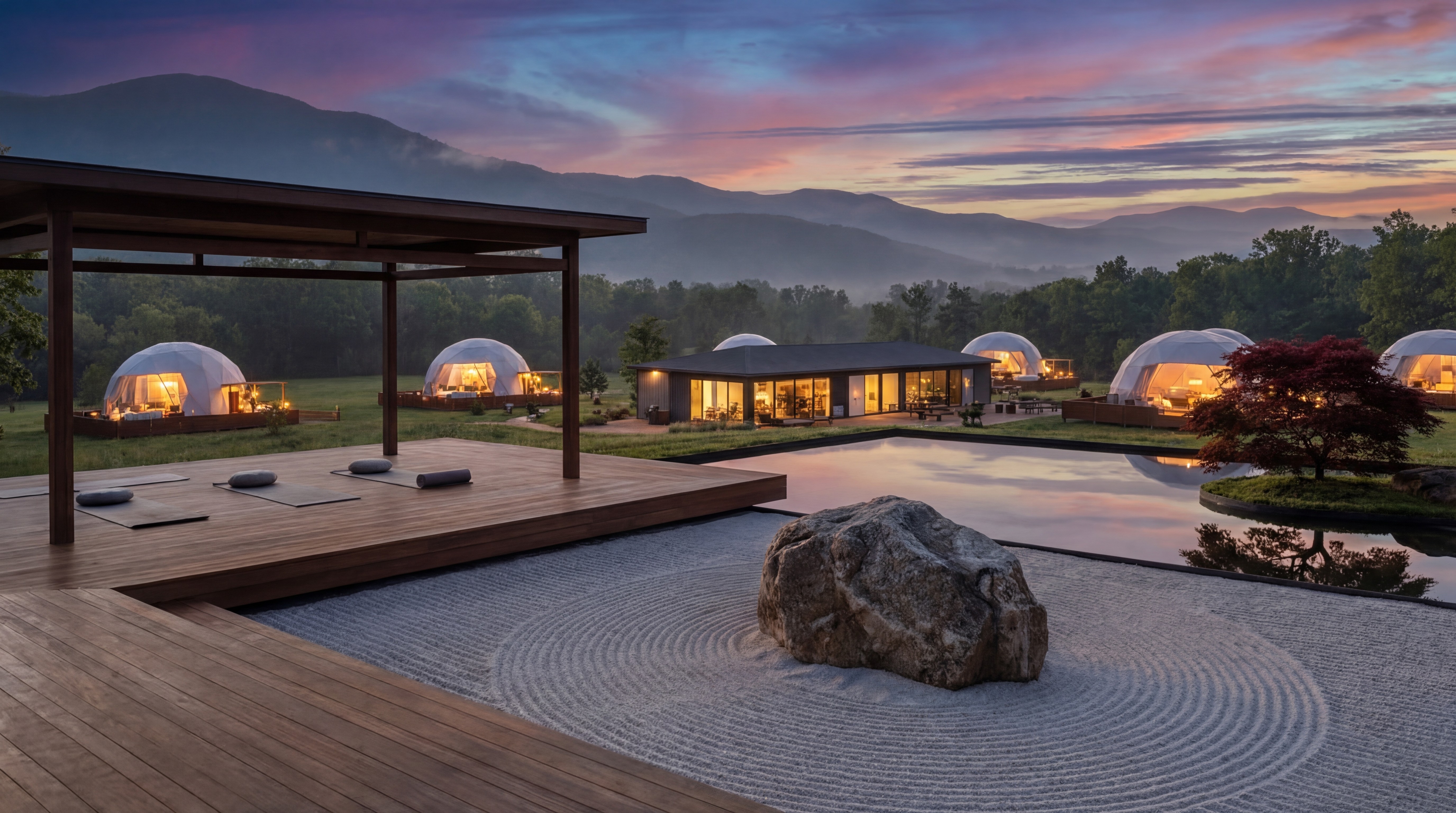 Yoga terrace at sunrise